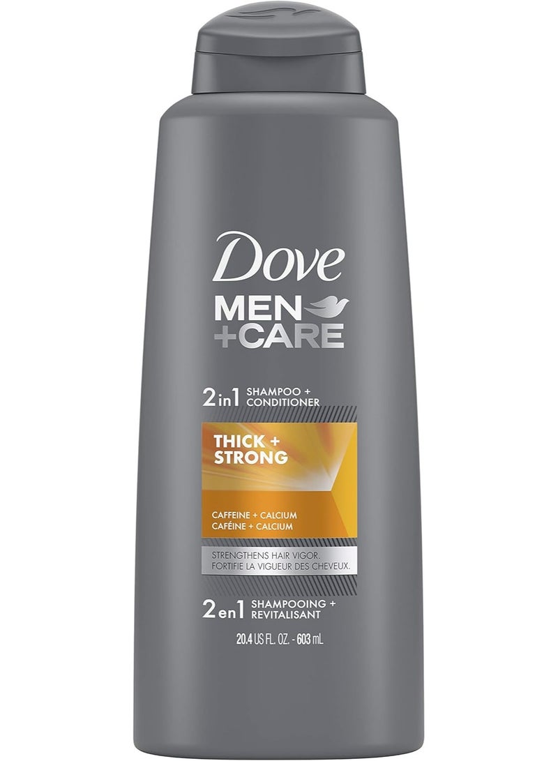Dove Men+Care 2-in-1 Shampoo and Conditioner Fortifying Deep Clean with Caffeine 603ml - Image 1